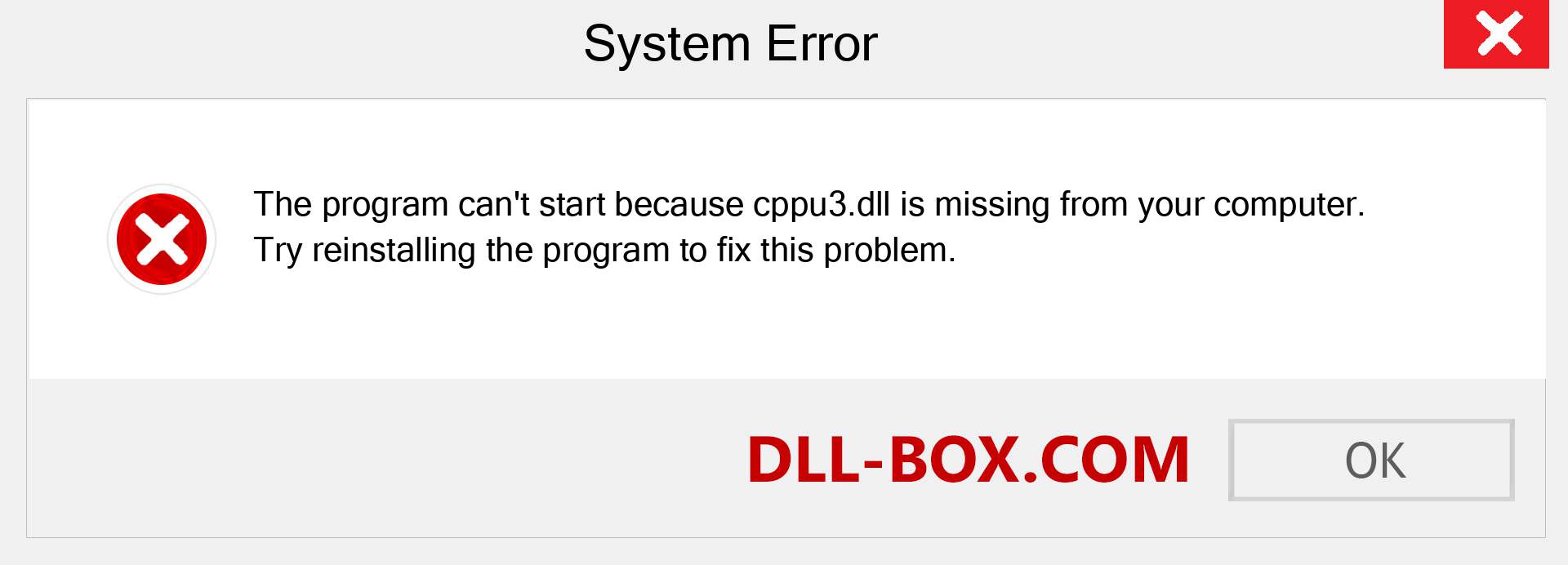  cppu3.dll file is missing?. Download for Windows 7, 8, 10 - Fix  cppu3 dll Missing Error on Windows, photos, images